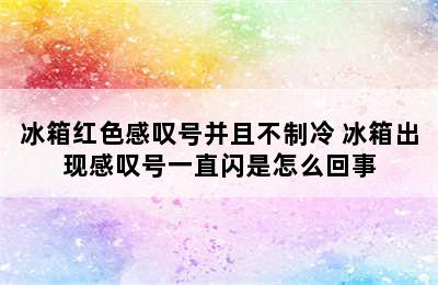 冰箱红色感叹号并且不制冷 冰箱出现感叹号一直闪是怎么回事